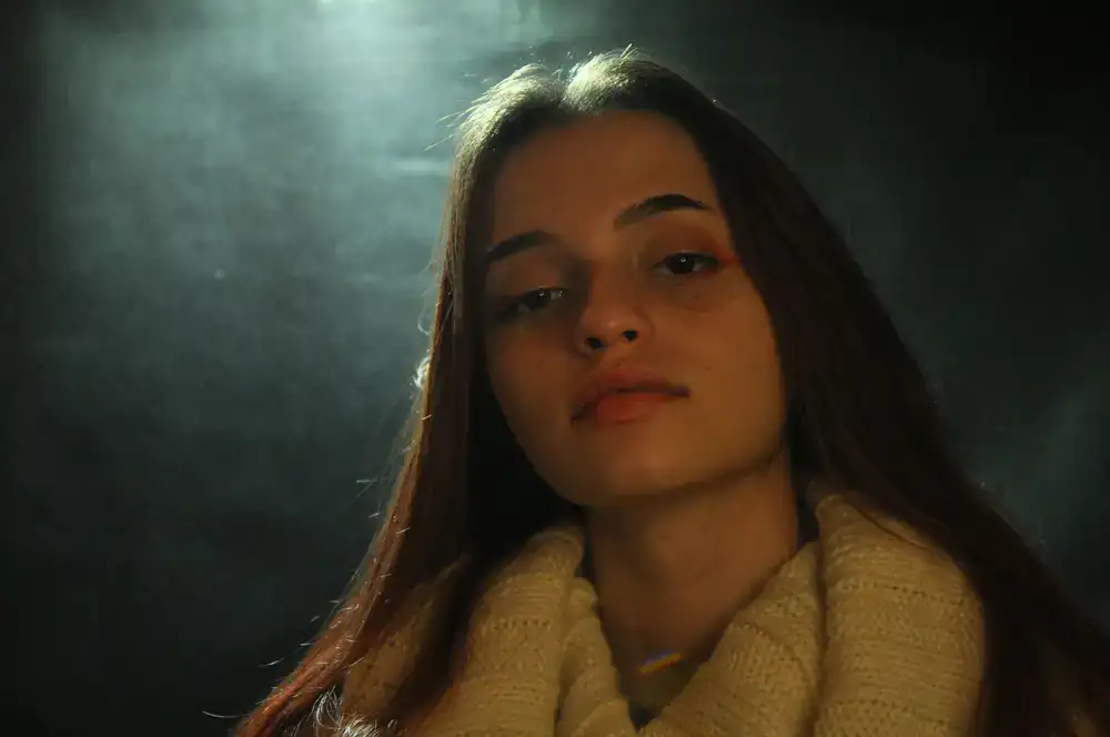 Portrait of Carmen in the studio